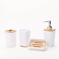 Ceramic 4-Piece Square White Bathroom Set